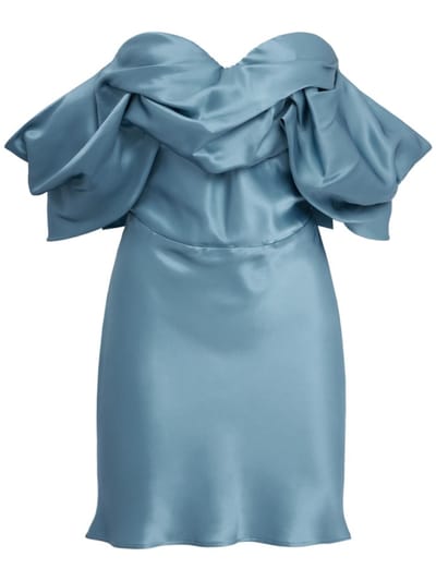 Giuseppe Di Morabito - Off Shoulder Silk Dress With Draped Bow