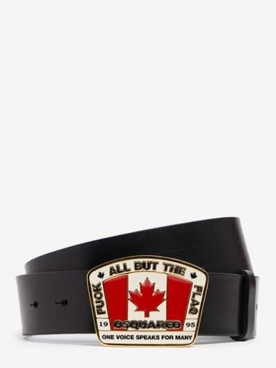 Dsquared2 - 40mm Canadian 旗帜皮革腰带