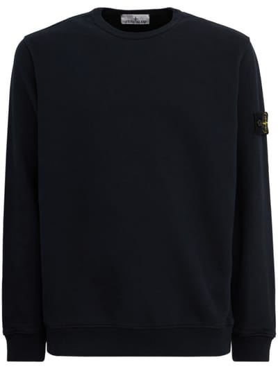 Stone Island - Cotton crewneck sweatshirt with badge