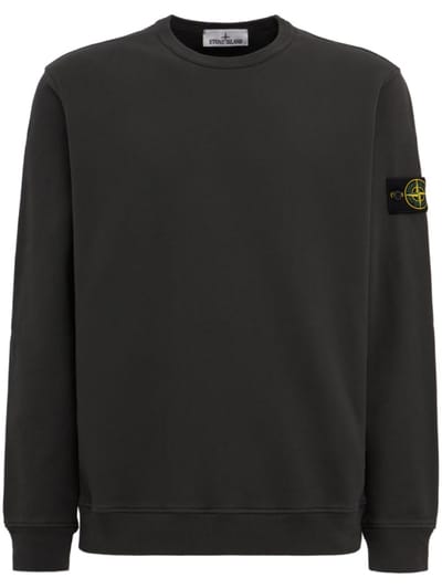 Stone Island - Cotton crewneck sweatshirt with badge