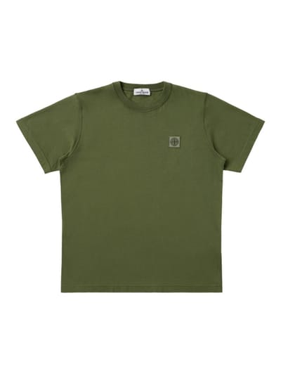 Stone Island Junior - Cotton jersey t-shirt with logo patch