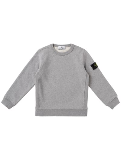 Stone Island Junior - Cotton sweatshirt with logo badge