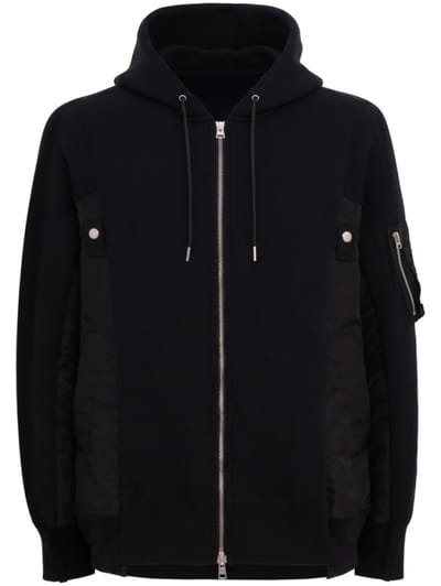 Sacai - Hoodie with nylon panels