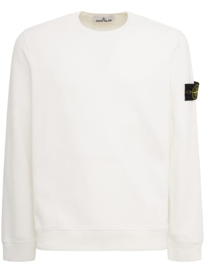 Stone Island - Cotton crewneck sweatshirt with badge