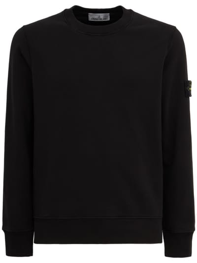Stone Island - Cotton crewneck sweatshirt with badge