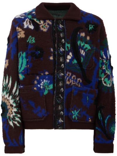 Sacai - Floral Jacquard Knit Blouson
