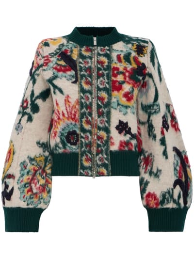 Sacai - Floral Jacquard Knit Blouson