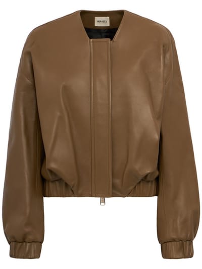 Khaite - Cropped lambskin zip jacket