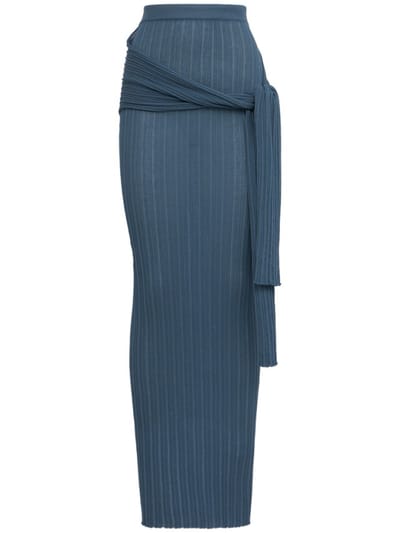 Giuseppe Di Morabito - Ribbed knit skirt with draped sash