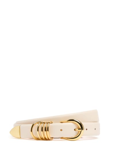 Déhanche - Calfskin Hollyhock belt with metallic loops