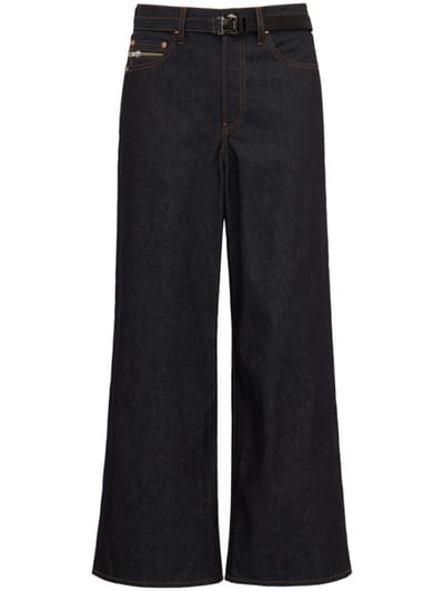 Sacai - Cotton denim jeans with belt