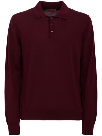 CRUNA - knitted long-sleeve polo shirt