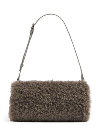 Stella McCartney - Cylindrical shearling-effect shoulder bag