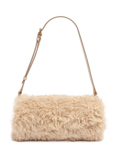 Stella McCartney - Cylindrical shearling-effect shoulder bag