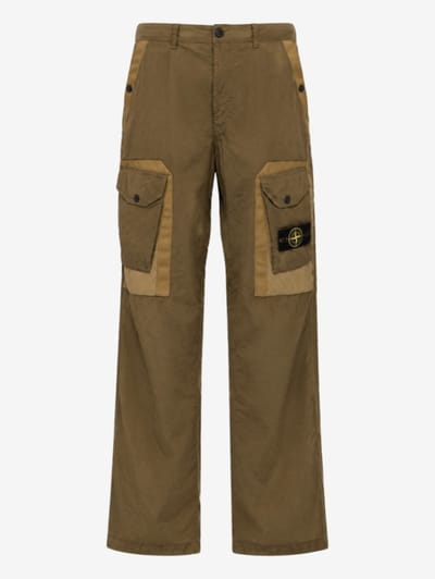Stone Island - Logo cotton blend regular pants