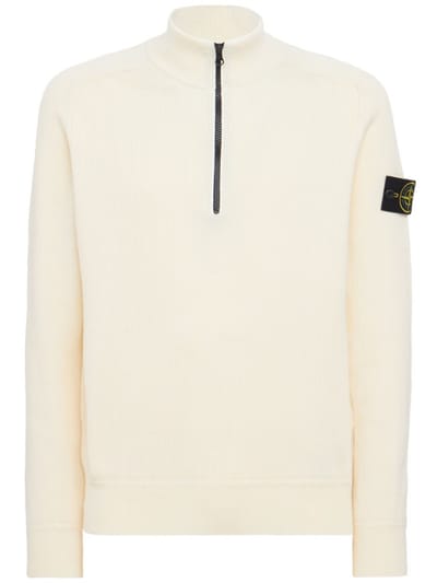 Stone Island - Cotton half-zip knit sweater