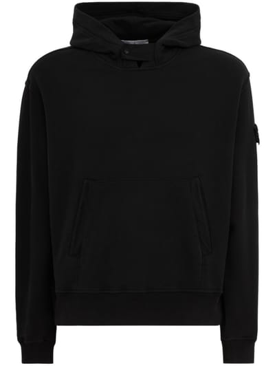 Stone Island - Cotton hoodie with logo badge