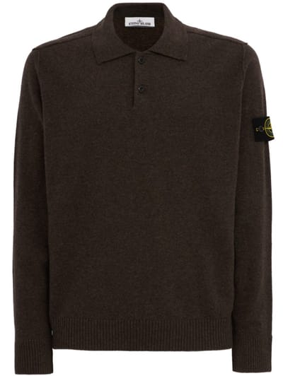 Stone Island - Logo crewneck knit polo sweater