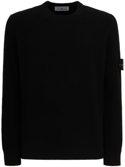 Stone Island - Ribbed crewneck sweater with badge