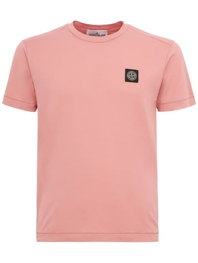 Stone Island - Cotton T-shirt with logo patch