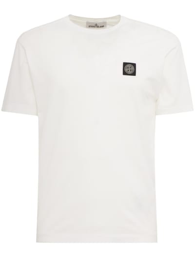 Stone Island - Cotton T-shirt with logo patch