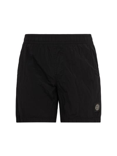 Stone Island - Nylon shorts with logo patch