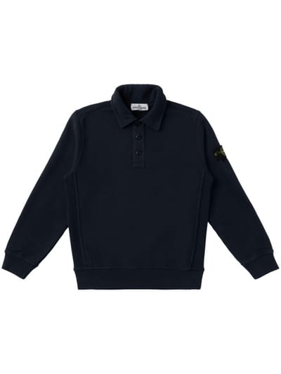 Stone Island Junior - Long-sleeve polo with logo badge