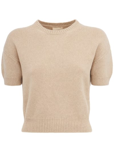 Khaite - Short-sleeved cashmere knit top