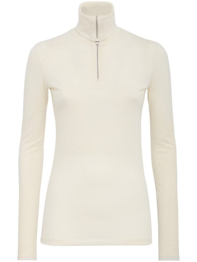 Jil Sander - Half-zip wool blend knit sweater