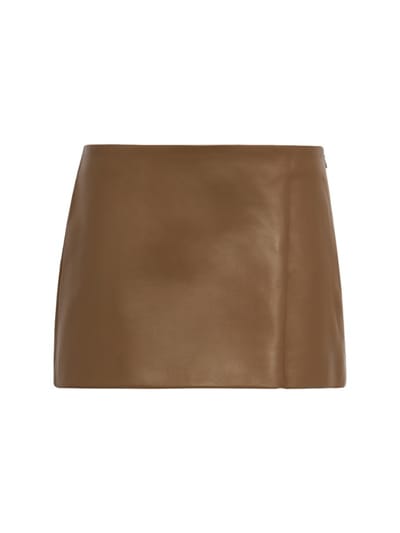 Khaite - A-line lambskin mini skirt