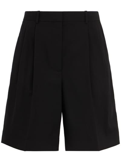 Khaite - Virgin wool pleated bermuda shorts