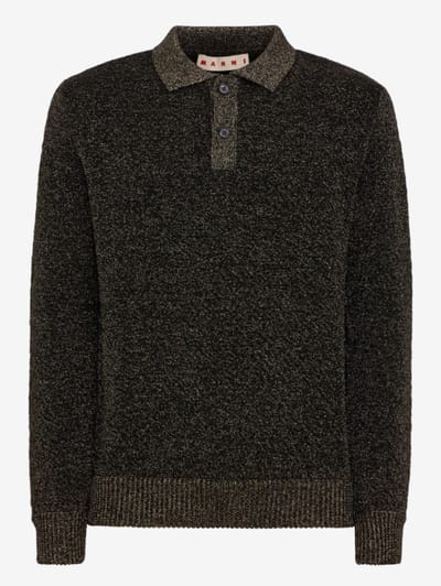 Marni - Wool and metallic yarn polo shirt