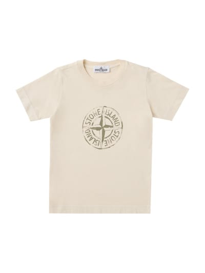 Stone Island Junior - Printed cotton jersey T-shirt
