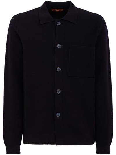 CRUNA - Punto Milano wool knit cardigan