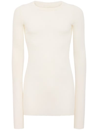 Rick Owens - Ribbed long sleeve silk blend t-shirt
