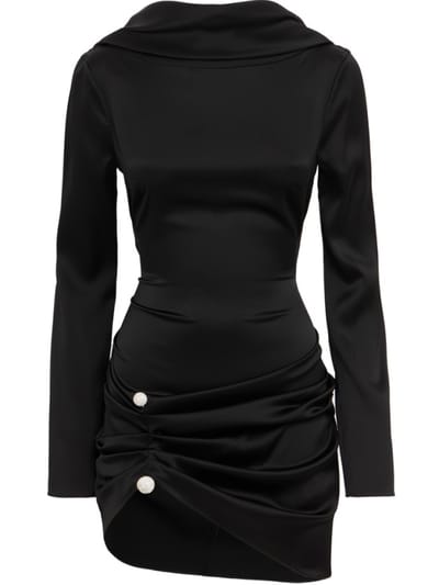 Giuseppe Di Morabito - Draped mini dress with crystal buttons