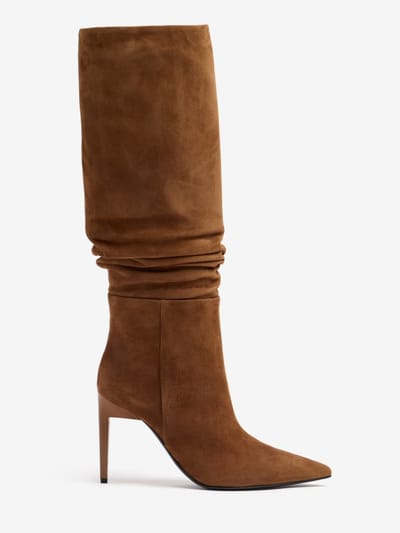 FABI - Hohe Velourslederstiefel mit Absatz