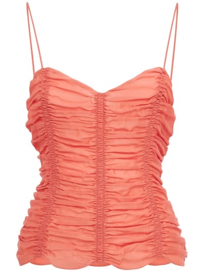 Khaite - Ruched lyocell and silk top