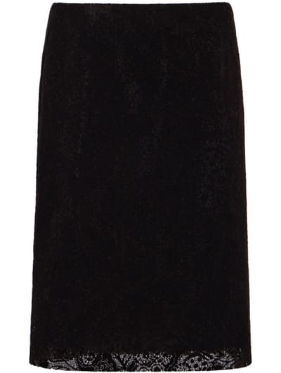 MSGM - Velvet flock lace midi skirt