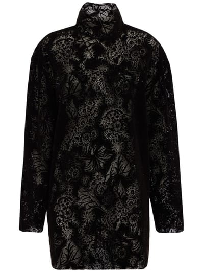 MSGM - Velvet flock lace mini dress