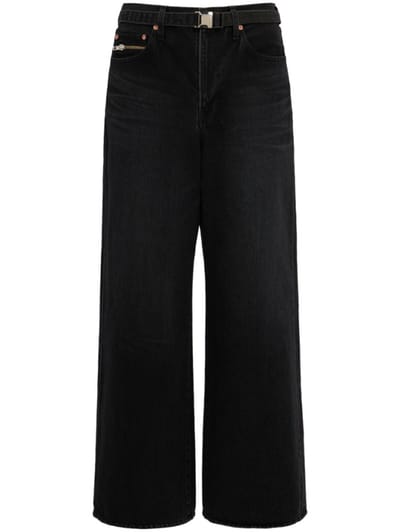 Sacai - Cotton denim jeans with belt