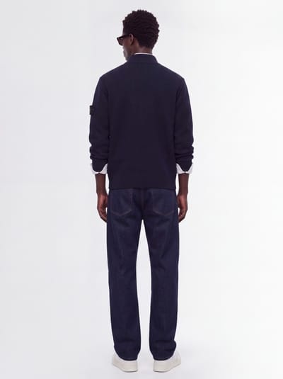 Stone Island: 罗纹立领针织开衫