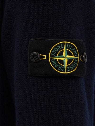 Stone Island: 罗纹立领针织开衫