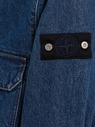 Stone Island: Cotton denim zip up casual jacket