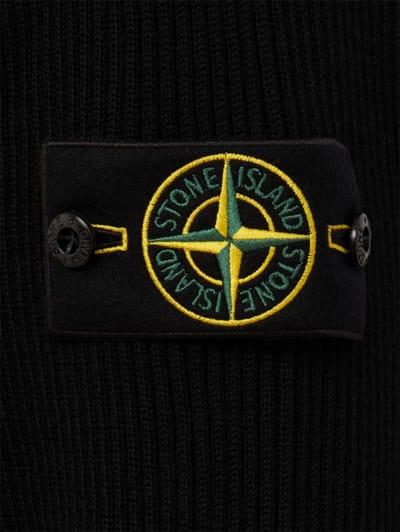 Stone Island: Maglione dolcevita in cotone a coste