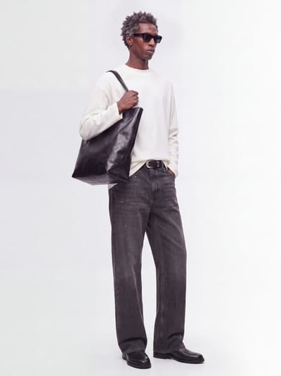 Jil Sander: Mock neck boxy fit cotton l/s t-shirt