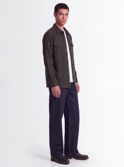 CRUNA: Wool-blend overshirt with patch pockets