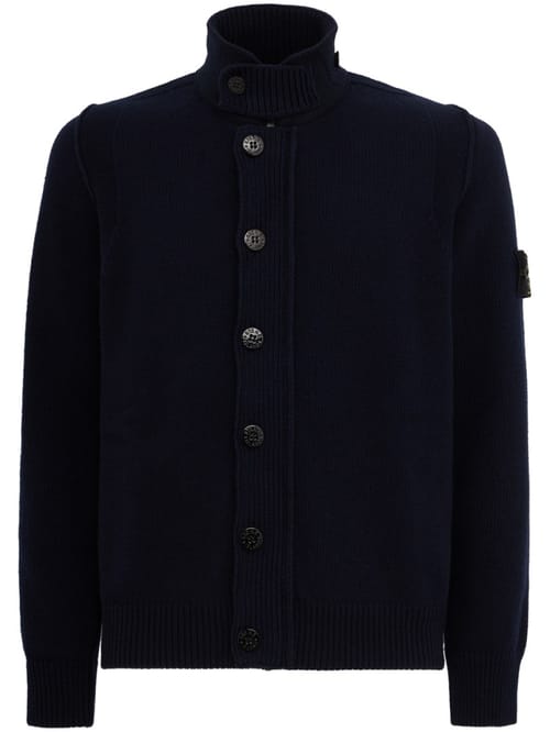 Stone Island: 罗纹立领针织开衫
