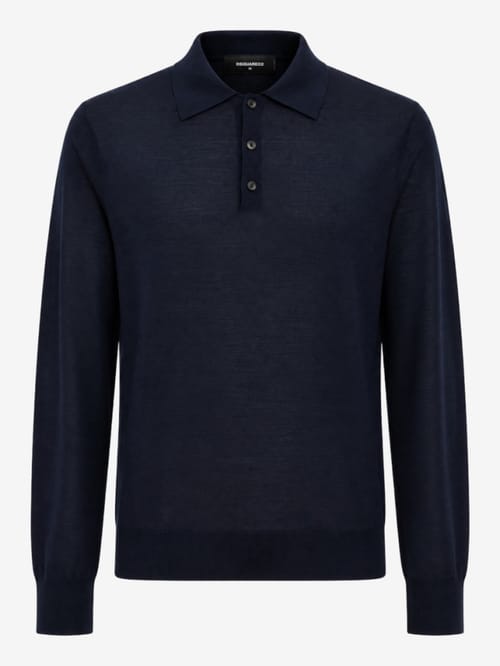Dsquared2: D2 Upside Down Long Sleeves Polo