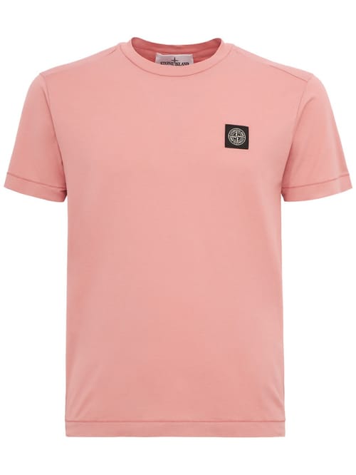 Stone Island: T-shirt en coton avec écusson logo